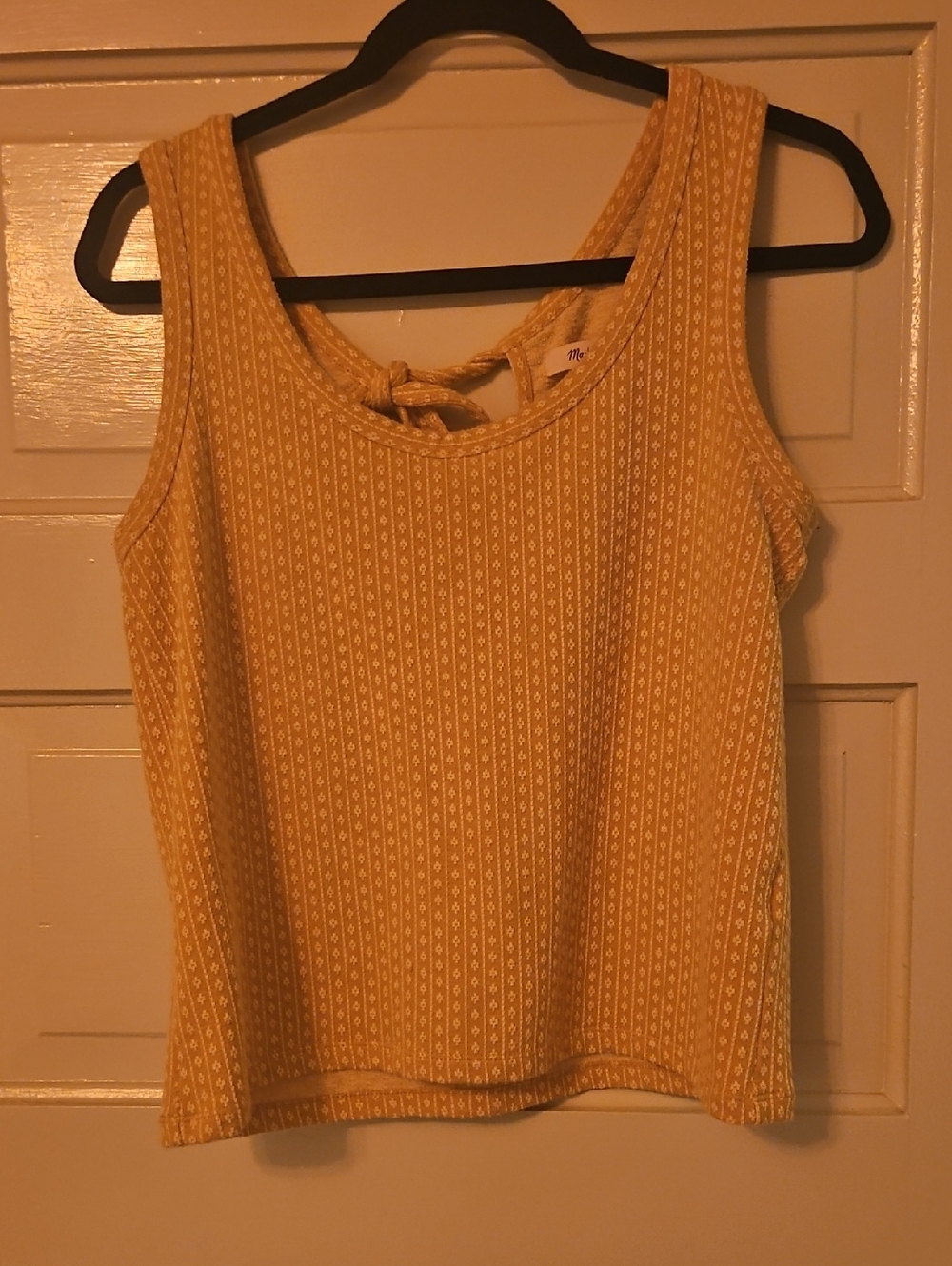 Madewell Yellow Textured Tie-Back Tank